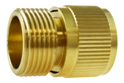 Übergangsschlauchstück 3/4" Außengewinde, Messing-Kupplung Stecksystem Garten