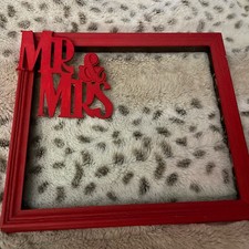 Red Mr  Mrs Valentine  s Wooden Picture Frame Wedding 8 X 10 Crafts Rustic
