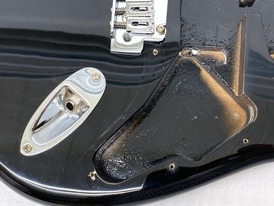 Tiny Crack Genuine Fender Squier 2-Pt Tremolo Strat BODY Black