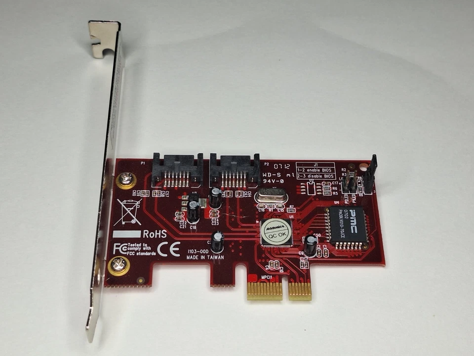 ADDONICS AD2SA3GPX1 SATA II RAID PCIe LP 2x eSATA Ports Internal A11f - Image 2 of 2