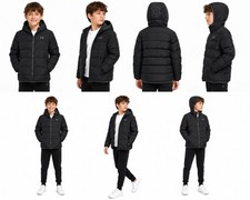 Under Armour Kids Puffer Jacket YM Black Full Zip Winter Coat See Measurements