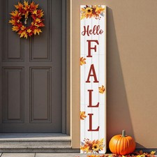Fall Porch Decor Outdoor Autumn Thanksgiving Wooden Porch Sign 46.8 Inch