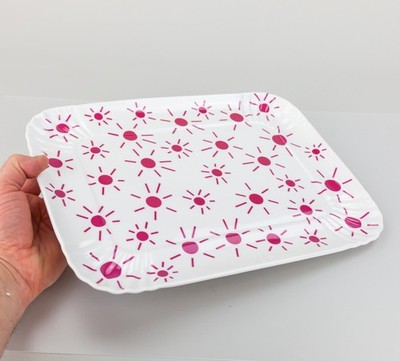 SELETTI - Tablett 26 x 34 - Alltagsästhetik - Selab Design - Weiß und Fuchsia