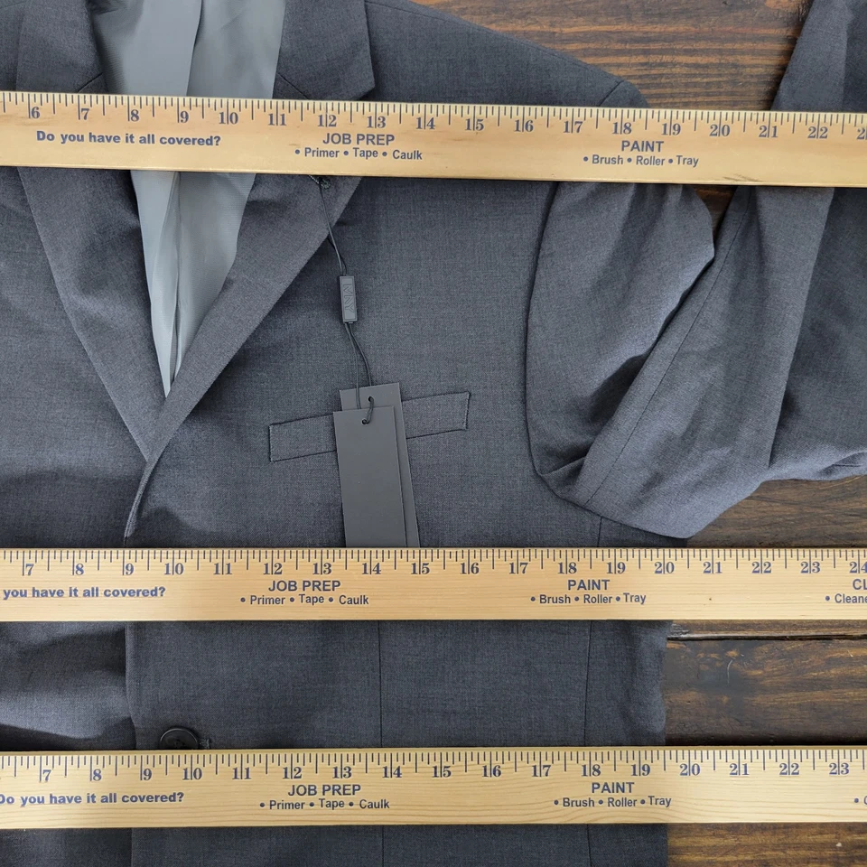 Andrew Marc CASSELMAN 男式运动外套西装外套双扣灰色聚乙烯混纺 40S 全新 — 第 3/4 张图片