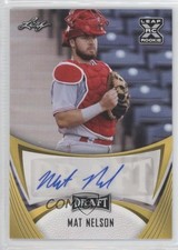 2021 Leaf Draft Base Gold Mat Nelson #BA-MN1 Auto 0nr3
