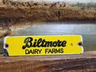 VINTAGE BILTMORE PORCELAIN SIGN ASHEVILLE NC DAIRY ICE CREAM CREAMERY MILK CRATE