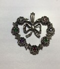 Vintage Franklin Mint 82 Sterling Silver Multi Gemstone Heart Pendant — photo 4