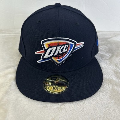 New Era 59Fifty OKC Oklahoma City Thunder Sz 6  7/8 Fitted Hat