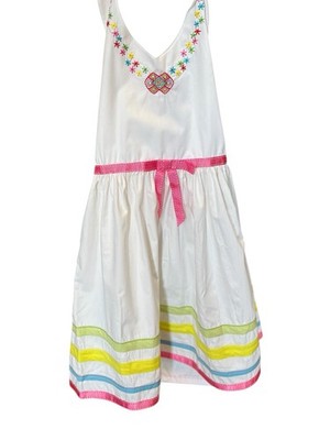 Blueberi Boulevard Girls White Embroidered Sundress Size 8 Easter Dress