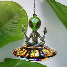 Alien UFO ACRYLIC Window Hanging Decor   Acrylic Mosaic Suncatcher Space Decor
