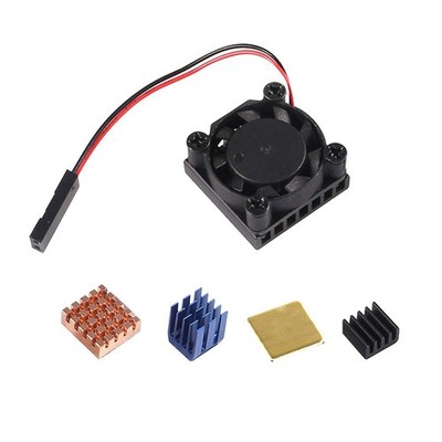 Aluminum Heat Sink Single Cooling Fan for Raspberry Pi 4/3B+/3B/2B