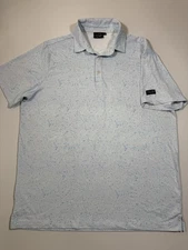 Sunday Swagger Polo Shirt Mens Large Blue Abstract Paint Splatter Performance