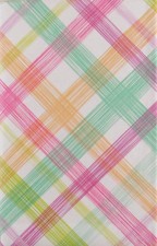 Colorful Brush Stroke Cross Line Pattern Flannel Back Vinyl Tablecloth 52x70 In