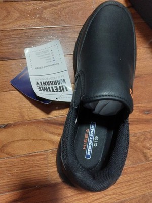 HISEA Men Non Slip Work Shoes Memory Foam Slip-On Food Service Kitchen Chef Shoe