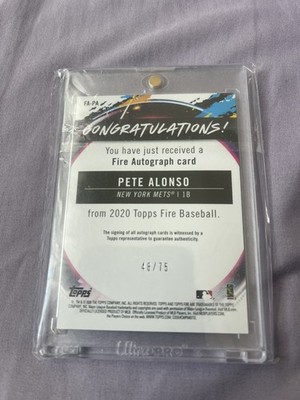 2020 Topps FYRE Pete Alonso Green Foil Parallel Signed Auto 18/75 New York Mets
