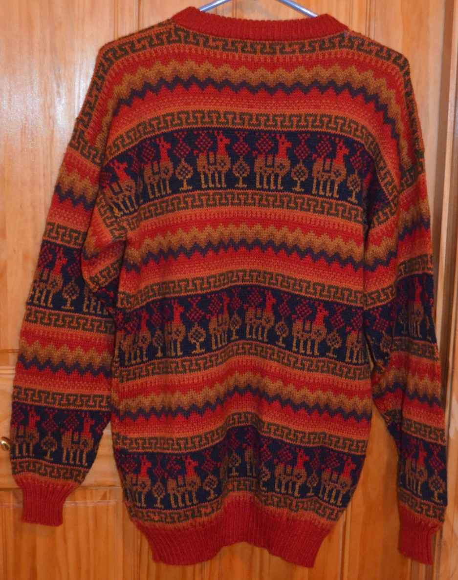 Alpaca Sweater Pullover Hand Knit Multicolor from… - image 4