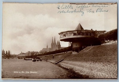 Germany Postcard Cologne on the Rhine Coffee House The Bastion c1910 RPPC Photo