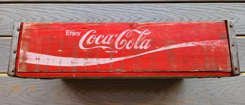 Vintage 1975 Red Coca-Cola Wooden Crate Temple Chattanooga Enjoy Coca Cola Coke