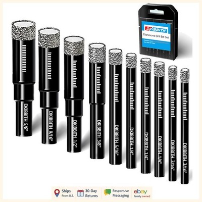 Dry Diamond Drill Bits Set with Integrated Coolant for Efficient Tile Drilling