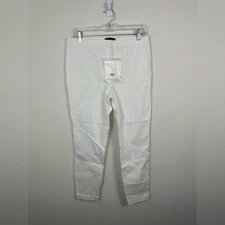 NWT The Row Laviez Pant Cotton White Mid- Rise White Size Large