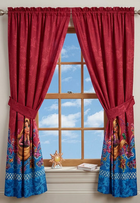 Disney 2 Window Panels Included Rapunzel Tangled Princess Microfiber Pink New