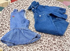 Vintage Girls Denim Outfits 12 Months