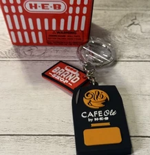 Open Box New H-E-B Brand Shop Key Chain Cafe Olé By HEB Coffee Keychain