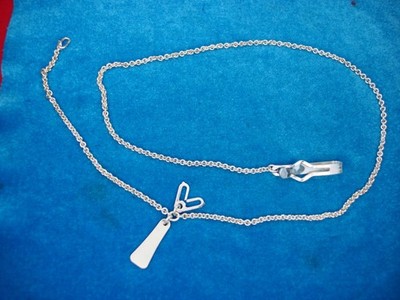VINTAGE ANSON WHITE GOLD FILLED 21 1/2'' POCKET WATCH CHAIN - SCARCE STYLE
