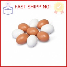 Wooden Fake Eggs, 9 Pieces 2 Colors Wooden Egg Wood Eggs for Crafts
