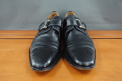 Magnanni Monk Strap Dress Shoes Mens 8 US Black Leather  display picture 1