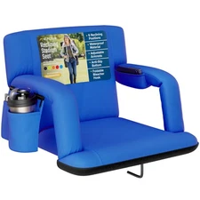 Alpcour Reclining Stadium Seat – Wide Bleacher Chair with Back Support & Cushion