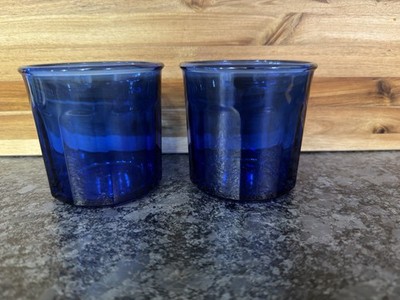 Vintage LUMINARC Cobalt Blue 500 Made in France Set of 2 Glasses