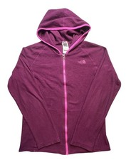The North Face Hoodie Girls XL 18 Purple Fleece Full Zip Logo Pockets Jacket