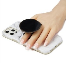 Black Agate Crystal Gemstone Phone Grip Collapsible Stand Holder for Smart Phone