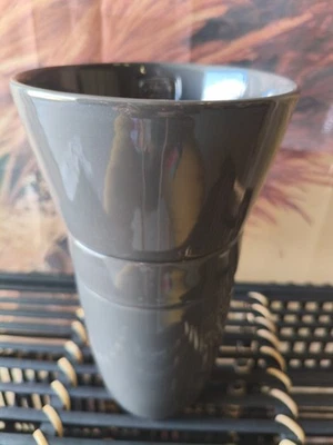 Cafetière 3 pièces en céramique artisanale de Bali – Design Gris – Neuve - Photo 1/4