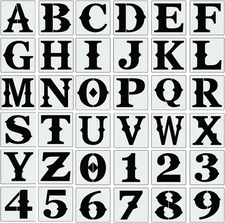 6 Inch Letter Stencils for Painting on Wood 36Pcs Alphabet Stencils Retro Letter