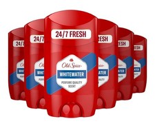 Old Spice Whitewater Men's Deodorant Stick 50ml x 6 Pack 24/7 0% Aluminium Salts