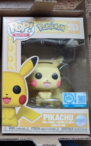 Funko Pop Pokemon Pikachu Soft Color Web Exclusive #353 Authentication Packaging