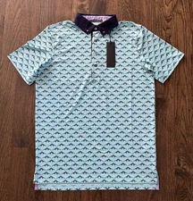 Greyson NWT Men’s Small Siamese Turtle Dove Polo Shirt Skystone MSP23K50 438 NWT