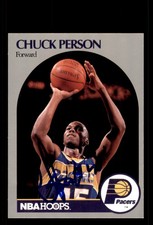 Signed Basketball Card Auto Chuck Person 1990-91 Hoops #136 Indiana Pacers