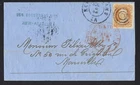 USA, Cover from NEW ORLEANS to Marseille 1865, postage Yv N° 25, VF, Very Beautiful