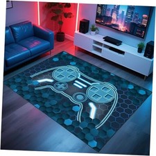 Gamer Rug for Room,3'x5' Gaming Rugs with Non-Slip Backing,Game Room Carpet