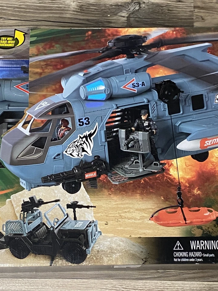 TRUE HEROES SENTINEL 1 HELICÓPTERO U-53! 2017 TOYS R US EXCLUSIVO LACRADO! - Imagem 3 de 4