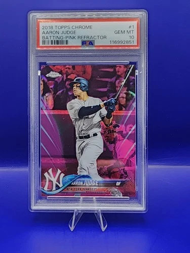 💎 2018 Topps Chrome Aaron Judge Pink Refractor PSA 10 GEM MT 💎