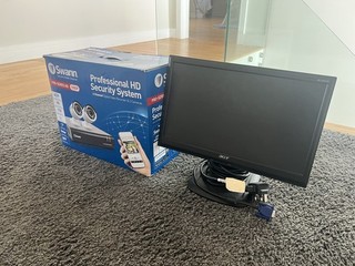 Swan 2er Pack Überwachungskameras HD Profi HD Sicherheitssystem mit Monitor