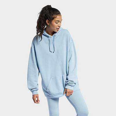 Reebok Classics Natural Dye Hoodie Womens XS Blue Cotton Kangaroo Pocket GBO162