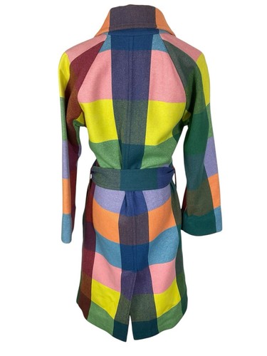 $4995 THE ELDER STATESMAN DOHENY CHECKED WOOL & CASHMERE COAT SIZE SMALL NWT - Picture 4 of 11