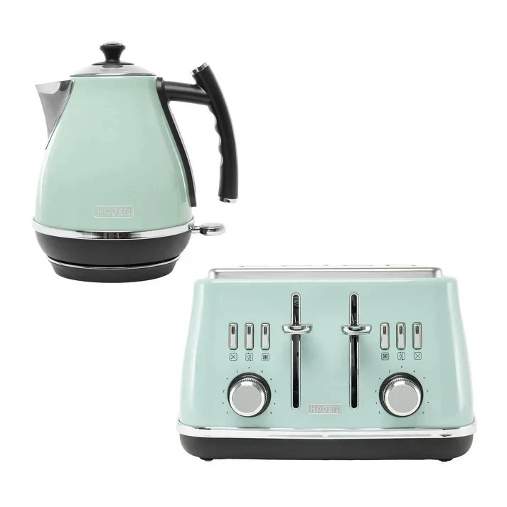 Haden Cotswold Sage Green 1.7L 360° Cordless Kettle & 4 Slice Wide Slot Toaster - Image 2