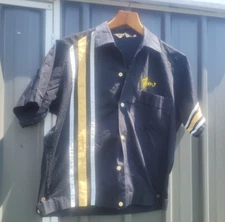VTG 50s Hilton Chain Stitch Bowling Shirt 15 M