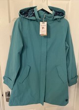 Lily & Me Chedworth Water Resistant Hooded Jacket. Soft Teal Size 12 Rrp £75 New